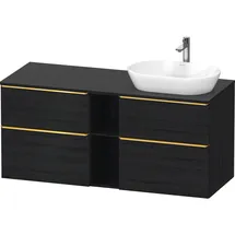 Duravit D-Neo Konsolenwaschtischunterbau wandhängend Eiche Schwarz Matt 1400x550x664 mm à DE4970R341 DE4970R34160000,