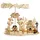 SIKORA P35 2-in-1 Holz Teelicht Weihnachtspyramide Deko Pyramide Räucherfigur Backstube mit rauchendem Backofen
