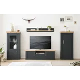 99rooms Marko Wohnwand Anthrazit Wotan Eiche mit LED-Beleuchtung