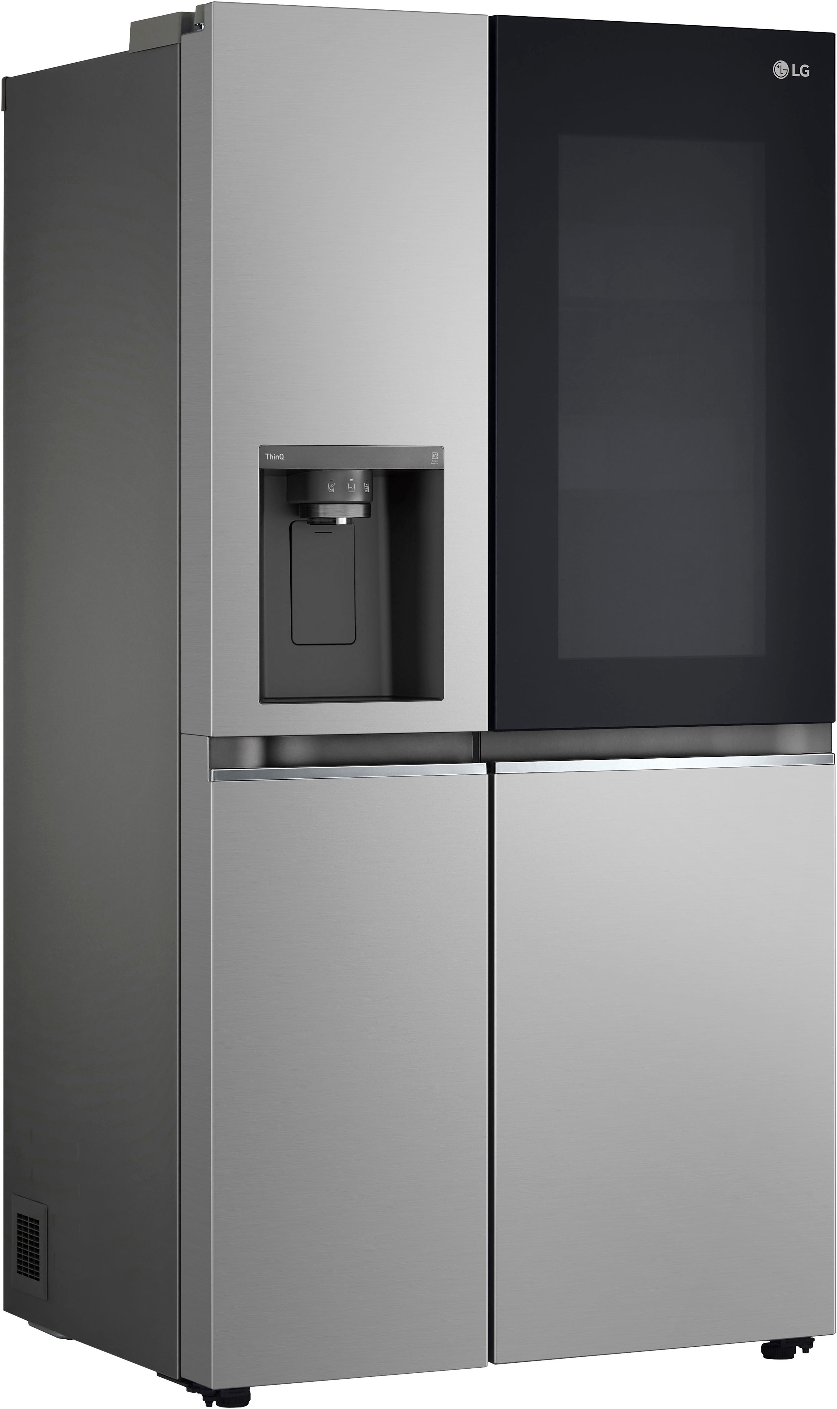 E (A bis G) LG Side-by-Side Kühlschränke silberfarben (prime silver) Kühl-Gefrierkombinationen