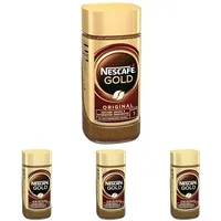 NESCAFÉ GOLD Original, löslicher Bohnenkaffee, Instant-Kaffee aus erlesenen Kaffeebohnen, koffeinhaltig, 4er Pack (1 x 200g)