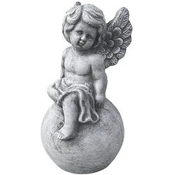 Stone and Style Engelfigur Steinfigur Engel auf Kugel frostfest