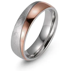 Trauring FIRETTI "Schmuck Geschenk "LIEBE" mit Vertiefung, ca. 7,0mm breit" Gr. 66, rosa (edelstahlfarben, roségoldfarben), Fingerringe, 66, Edelstahl, 7mm, mit Zirkonia (synth.)