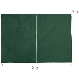 Relaxdays Seitenwand für Pavillon 4 Stück 2 x 3 m Grün