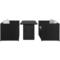 vidaXL Garten-Lounge-Set 3-tlg. schwarz 43913