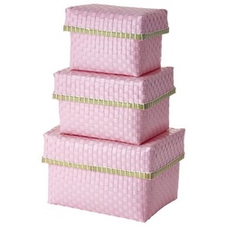 rice Aufbewahrungsbox Aufbewahrungsbox 3er-Set Aufbewahrungsboxen rosa