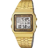 Casio A500WGA-9DF Herren-Armbanduhr, Kunststoff-Gehäuse, Metall-Armband