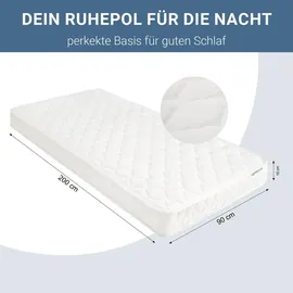 Homestyle4u Matratze Federkernmatratze 90x200 | 15 cm | h3 Komfortmatratze Stoff Weiß - Weiß