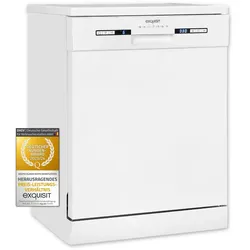 Exquisit Geschirrspüler GSP9313-030E weiss | Spülmaschine 60 cm | Maßgedecke: 13 Restlaufzeiten Anzeige | Standgerät