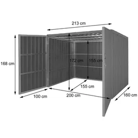 MCW Mülltonnenverkleidung MCW-J29 172 x 213 x 160 cm grau