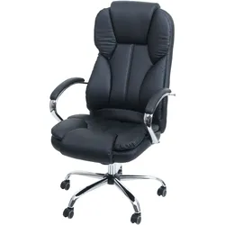 Profi-B√orostuhl Kansas XXL Chefsessel Drehstuhl US-Version, 150kg belastbar, Kunstleder ~ schwarz