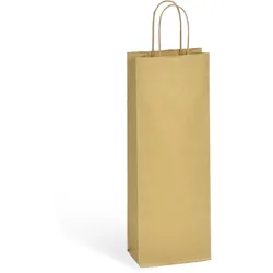Tasche für 1 Flasche braunes Kraftpapier verdrehte Griffe große Mengen je 200 - Gimex