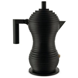 Alessi Espressokocher Pulcina Vollschwarz für 1 Tasse, 0,07l Kaffeekanne schwarz