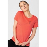 SUPER.NATURAL Print-Shirt Merino T-Shirt W GIPFELGLÜCK TEE wärmender Merino-Materialmix orange XL