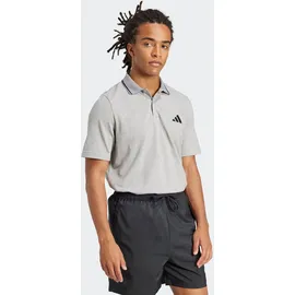 adidas Essentials Small Logo Piqué grau/schwarz M