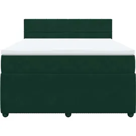 vidaXL Boxspringbett 140 x 200 cm Dunkelgrün