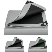 Woltu Abdeckplane grau-schwarz 4x6 m