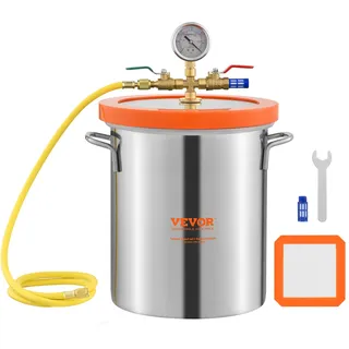 Vevor 11,4 L Vakuumkammer Edelstahl Vakuum Entgasungskammer (Durchmesser 23 cm, Höhe 27 cm) Unterdruckpumpe Vakuumkammer Ideal zum Stabilisieren von