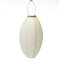 MARELIDA LED Solar Lampion oval mit Blumenmuster H: 38cm