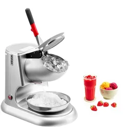 VEVOR Kommerzieller Eiscrusher 100kg/h Schneekegel-Maker Elektrisch Silberfarbe