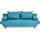 Jockenhöfer Schlafsofa Kunstleder 2-Sitzer Blau