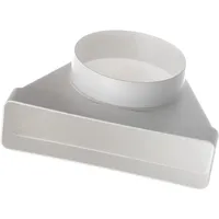 Europlast Ø 125mm-220x55mm Umlenkstück 90°, Rund-eckig Flachkanal Abluftkanal Abluft Lüftungsrohr, Rohr/Kanalverbinder