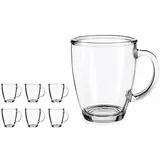 emeco Latte-Macchiato-Tasse 6 Latte Macchiato Gläser 370ml mit Henkel Kaffeegläser Klar AN-3c, Glas