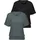 VIVANCE Kurzarmshirt "mit breitem Bund", Damen, Gr. 36/38, grün (graugrün, schwarz), Feinstrick, Obermaterial: 55% Polyester (REPREVE), 43% Viskose, 2% Elasthan, meliert, bequem normal, Rundhals, Shirts, aus luftigem Viskose-Feinstrick