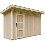TIMBELA Gartenhaus 4,12 x 1,61 m Grau