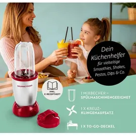 GOURMETmaxx Mr. Magic Standmixer silber/rot 4 tlg. 400 W