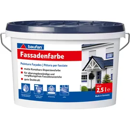 Baufan Fassadenfarbe STANDARD 2,5 l Weiß lösungsmittelfreie Kunstharz-Dispersion