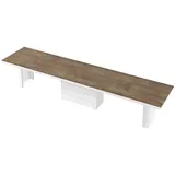 designimpex Esstisch Design Tisch HE-444 Rostoptik matt - Weiß Hochglanz XXL ausziehbar braun