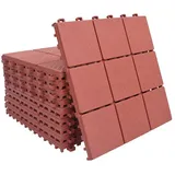 vidaXL Terrassenfliesen 10 Stk. Rot 30 x 30 cm Kunststoff