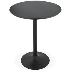 Kadima Design Schwarzer Stehtisch, Rund Ø 90 cm, Höhe 110 cm, Holz & Metall, Bodenschutz