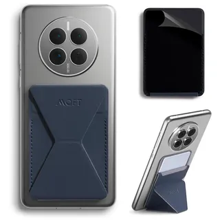 MOFT Kartenhalter Handy Ständer, Unsichtbare Selbstklebende Kartenhalter Portemonnaie, Veganes Leder Stick On Karten Portemonnaie für iPhone Android Smartphones (Navy Blue)