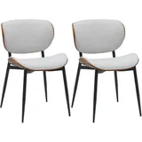 CLP Esszimmerstuhl Enid Kunstleder walnuss/creme 2er Set