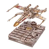 UGEARS Star Wars TM X-Wing Starfighter von Luke Skywalker TM – 3D Puzzle Holz Modellbausatz Erwachsene, Holzpuzzle Erwachsene 3D, Holz Modellbau Baukasten, Star Wars Geschenk 3D Puzzle Weihnachten