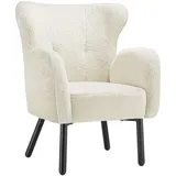 Tectake Relaxsessel Vänersborg Bouclé 69 x 92 x 71 cm Beige