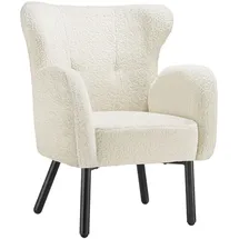 Tectake Relaxsessel Vänersborg Bouclé 69 x 92 x 71 cm Beige