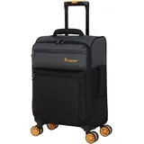 it luggage Duo-Tone 55,9 cm Softside Handgepäck-Spinner mit 8 Rädern, Zinn, Schwarz, 22", Handgepäck-Handgepäck, zweifarbig, 55,9 cm, 8 Rollen