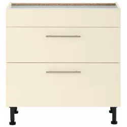 Kochfeldumbauschrank WIHO KÜCHEN "Ela", beige (front und korpus: magnolia), B:90cm H:86,5cm T:58cm, Schränke, 90 cm breit, mit Soft-Close-Funktion