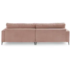 KAWOLA Ecksofa Cara Cord Recamiere rechts rosa