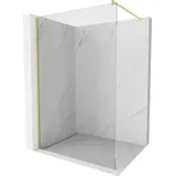 Mexen Kioto Duschwand Walk-In 100 x 200 cm rechts transparent 8 mm gebürstetes Gold 800-100-101-55-00