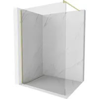 Mexen Kioto Duschwand Walk-In 100 x 200 cm rechts transparent 8 mm gebürstetes Gold 800-100-101-55-00