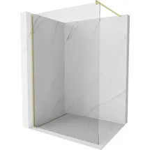 Mexen Kioto Duschwand Walk-In 100 x 200 cm rechts transparent 8 mm gebürstetes Gold 800-100-101-55-00