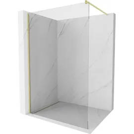 Mexen Kioto Duschwand Walk-In 100 x 200 cm rechts transparent 8 mm gebürstetes Gold 800-100-101-55-00