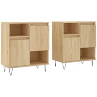 VidaXL Sideboards 2 Stk. Sonoma-Eiche Holzwerkstoff