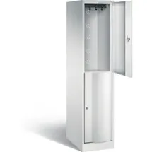 C+P Spind doppelstöckig XL Resisto, H1950xB396xT640mm, Front Lichtgrau, Korpus Lichtgrau (8270-173)