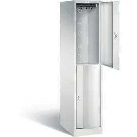 C+P Spind doppelstöckig XL Resisto, H1950xB396xT640mm, Front Lichtgrau, Korpus Lichtgrau (8270-173)