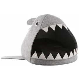 Zeller Present Tierbett Hai, Filz, grau 45 x 38 x 34 cm